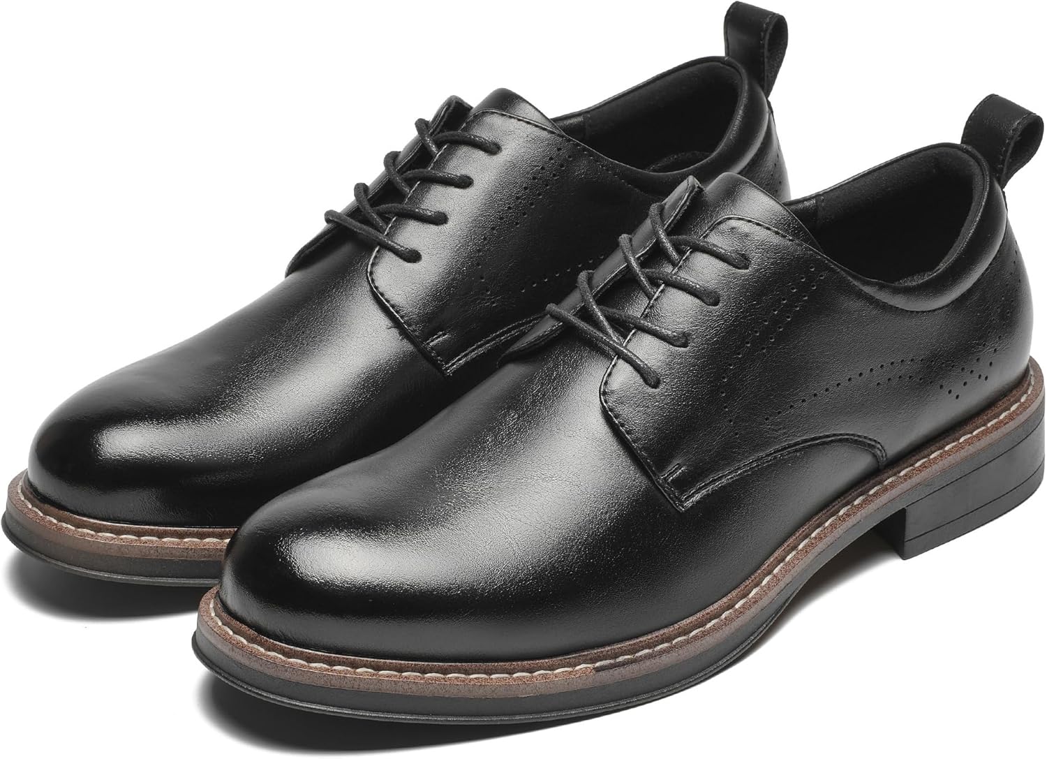 dress shoes with arch support Orthocomfoot Mens Oxford Dress Shoes for Plantar Fasciitis, Orthopedic Genuine Leather Shoes with Arch Support for Foot and Heel Pain Relief, Soft