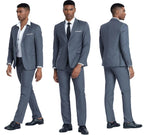 Slim Fit Linen 3-Piece Men’s Suit Dark Grey