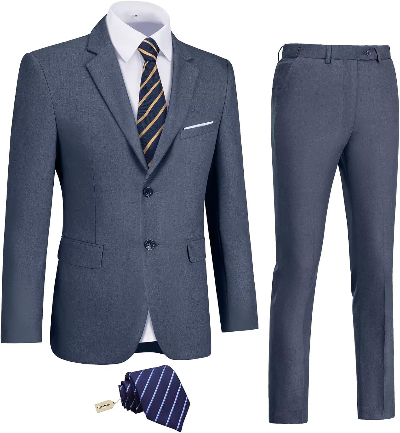 Slim Fit Linen 3-Piece Men’s Suit Dark Grey