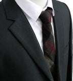 Plaid & Striped Cotton Skinny Necktie Burgundy Plaid