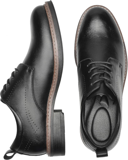 Men's Classic Cap Toe Oxford Shoes with Arch Support Black